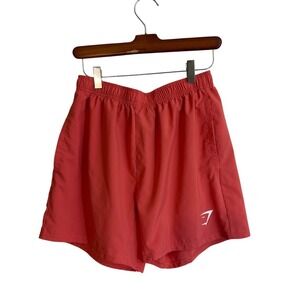 Gymshark Arrival Shorts Mens Medium Coral Red Athletic Gym Workout 5 Inch Inseam